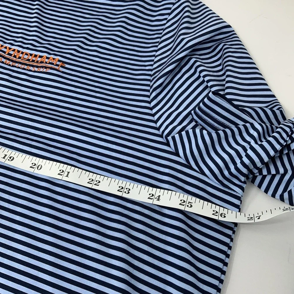 RLX Ralph Lauren Polo Shirt Mens 2XL Blue Stripe Wyndham Championship Golf XXL